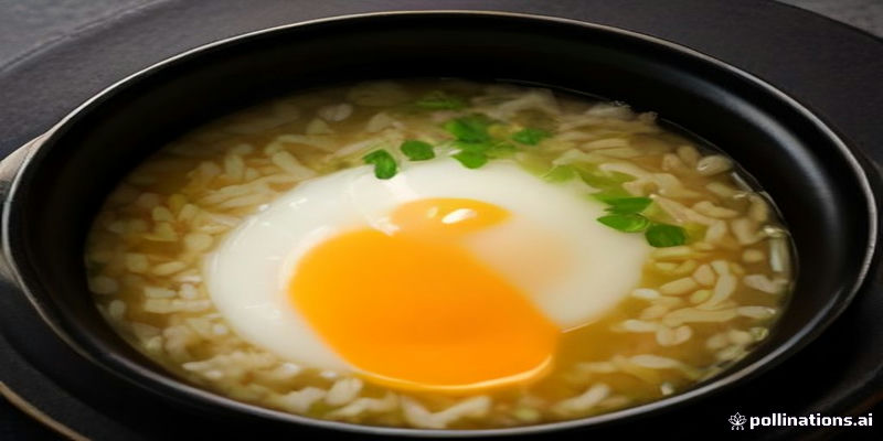 뚝배기에 담긴 콩나물국밥과 수란