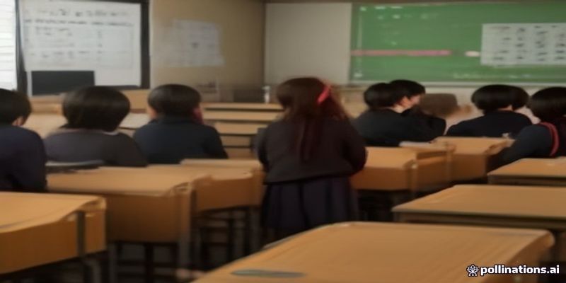교실에서 수업을 듣는 학생들의 뒷모습