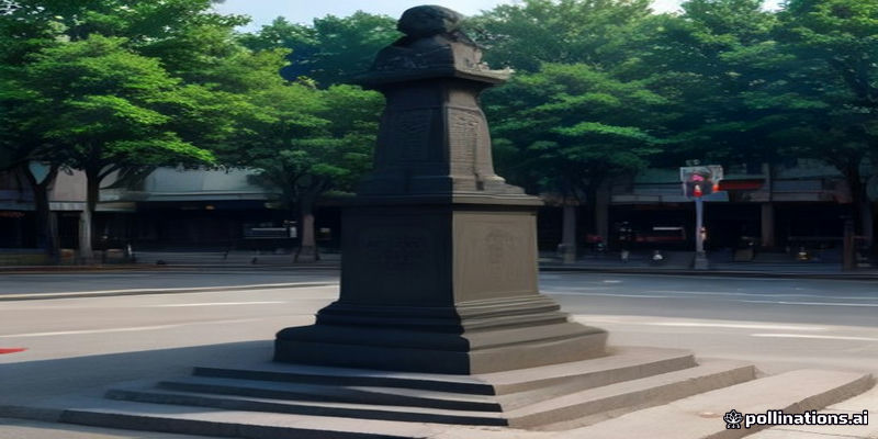 도심 거리의 기념 조형물