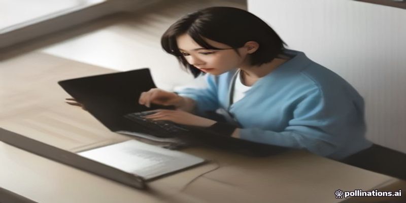 컴퓨터로 정보를 검색하는 모습