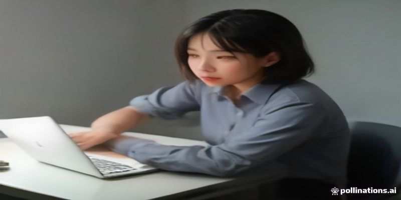 컴퓨터 화면으로 행정 정보를 검색하는 모습