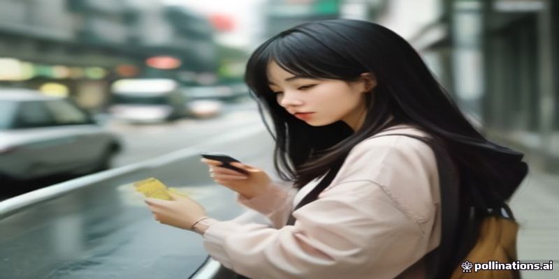 스마트폰 지도 앱으로 위치를 확인하는 장면